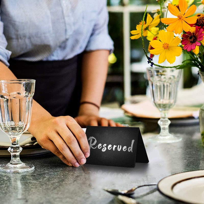 IRICUS 20 Pack Chalkboard Tent Signs 4x3 â€“ Mini Tabletop Food Labels for Buffet Wedding & Party Use â€“ Plastic Reusable Chalk Name Tags & Display Signs for Events - Image 2